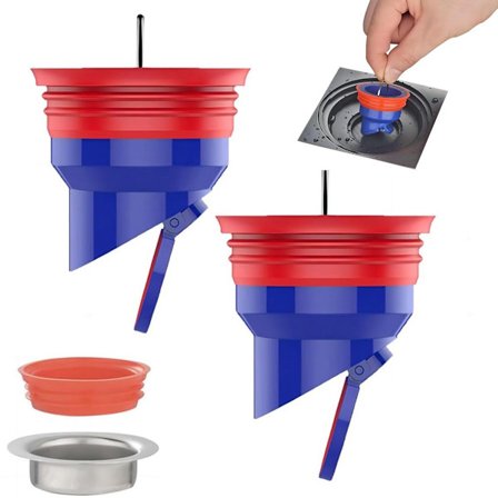 ING Anti-lukt Gulvavløpskjerne Pakke med 2 Gulvavløpskjerne Avløp med Reduksjonsring Enkel å Rengjøre Selvforseglende Mindre Tetthet Anti-lukt 35-52mm