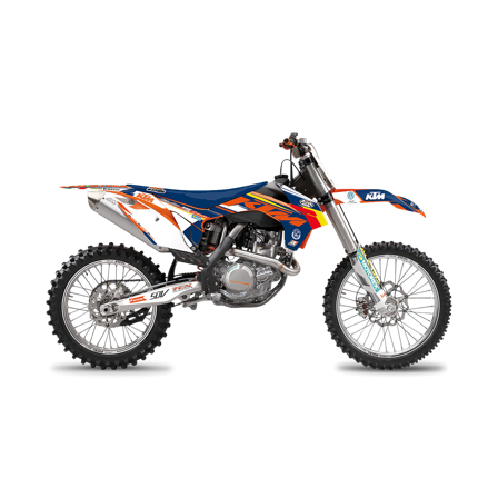 Blackbird Replica Trophy 2018 Komplett Dekalkit med Sadelöverdrag Orange-Blå - KTM 250 EXC 2014-2016