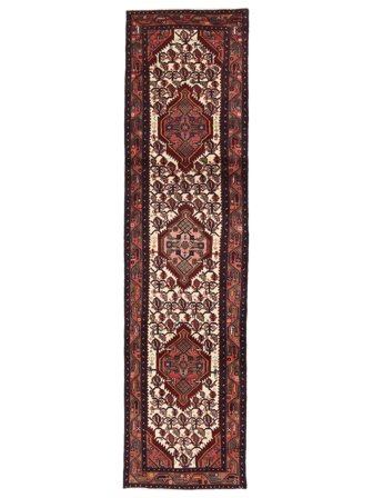 76X300 Tapis D'orient Asadabad De Couloir Noir/Rouge Foncé (Laine, Perse)