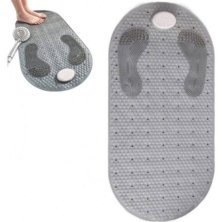 Skridsikker bademåtte - bademåtte med sugekopper og massage - skridsikker brusekabine måtte - 80x40cm