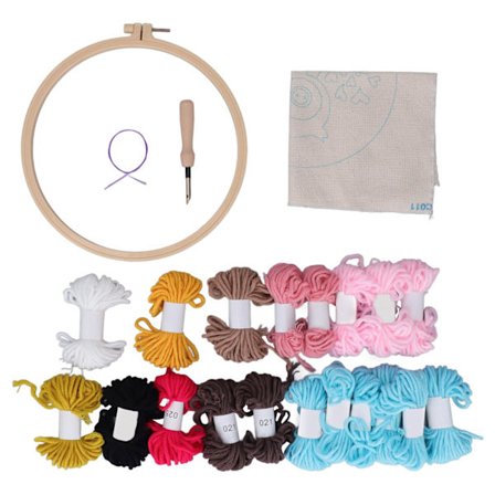Ugle Punch Needle Kit Pink Owl Mønster Håndværk DIY Broderi Korssting DIY Punch Needle Kit til Begynder Børn