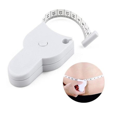Självdragande måttband för kroppen 150 cm/60 tum Sy Sömnad Skräddarsydd Måttband Meter Film För Midja Bröst Ben, vit