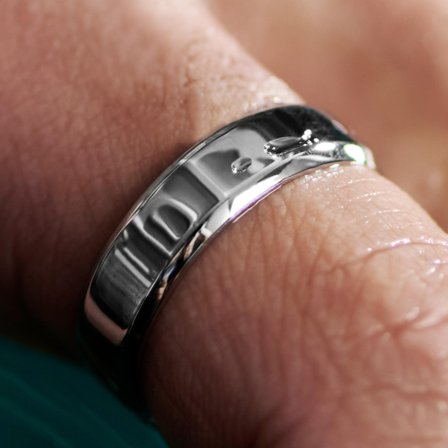 Litteä Adrian 925 sterling-hopeasormus for Men