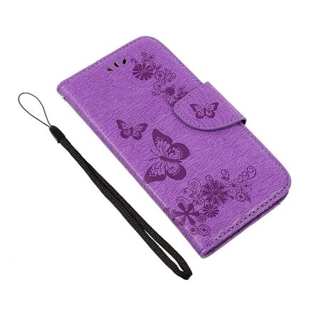 Huawei Honor 8 Lite Kuviollinen Nahkakotelo Lompakko - Violetti