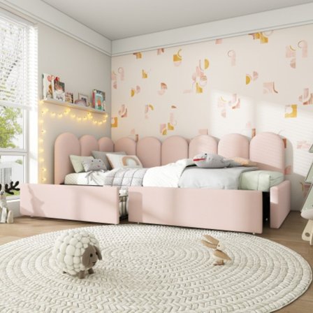 Enkelsäng med lådor Förvaringssäng sammet dagbädd Bäddsoffa 90x200cm