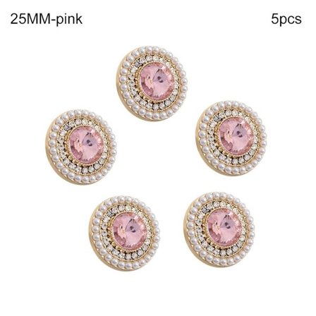 5 stk Pearl Klær Knapper Skjorte Knapper ROSA 25MM5STK 5STK