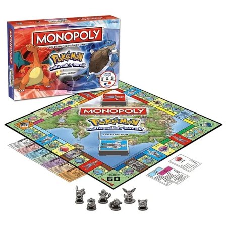 Uusin englanninkielinen Poke Pik Monopoly -kiinteistöpeli aikuisille ja 2–6 hengen juhliin, syntymäpäivälahjaksi - Punainen