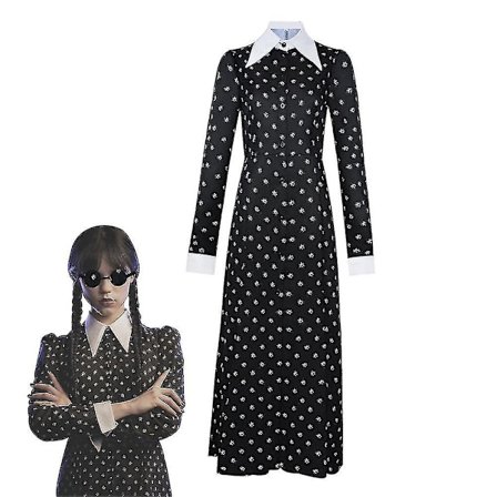 Onsdag Addams Costume Dress Halloween Cosplay Party Costume Z