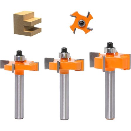 Kieli- ja ura-jyrsijä - 4 palloa 8 mm varsi T-terä - Puu S,ZQKLA