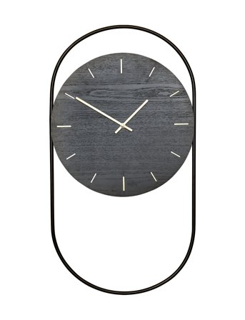 Andersen Furniture A-Wall Clock Black With Black Metal Ring - Black - ONE SIZE