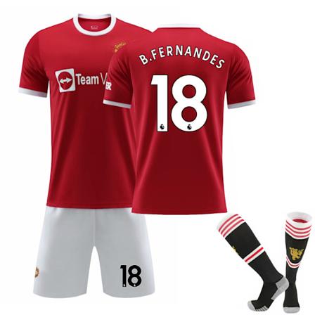 2022-2023 Ny Manchester United Barn/Voksen Fotballdrakt Treningsdrakt Sett Nr. 18 B.FERNANDES No.18 B.FERNANDES XXL