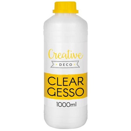 Creative Deco Clear Acrylic Gesso Additive | 1L | Klar underull | Primer och flytande beredning av akrylfärg