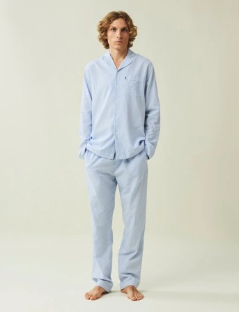 Lexington Home Icons Eddie Organic Cotton Light Oxford Pajama - Blue - M