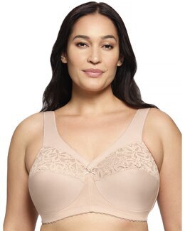 Kaarituettomat puuvillaliivit Magic Lift -toiminto Cotton Support beige-G110-Glamorise