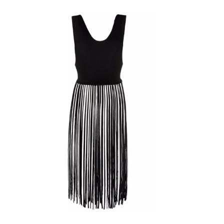 Philosophy di Lorenzo Serafini fringed-scoop-neck-top Sort, Dame