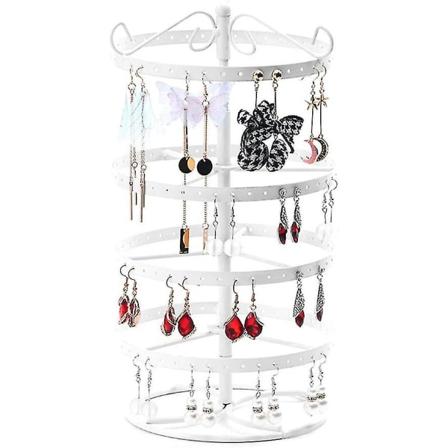 Smyckesställ 4 nivåer, Svart Svängbar 92 Par Örhänge Ställ Halsband Organizer Stativ