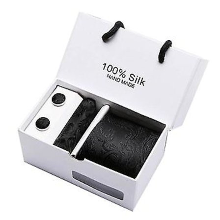 5 stk. Herre Lommetørkle Mansjettknapp Slips Dress Bryllupsfest Tilbehør Gave SB08