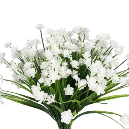 Människor falska blommor, konstgjorda utomhus plastväxter UV-beständiga buskar utomhusdekoration