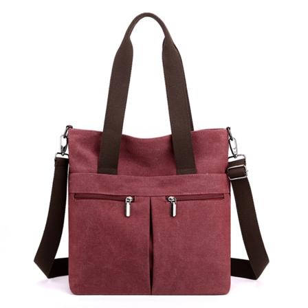Mote lerret Skulderveske for kvinner Messenger Crossbody-veske for kvinner til kvinner Skulderveske Crossbody-vesker - Perfet Purple coffee color