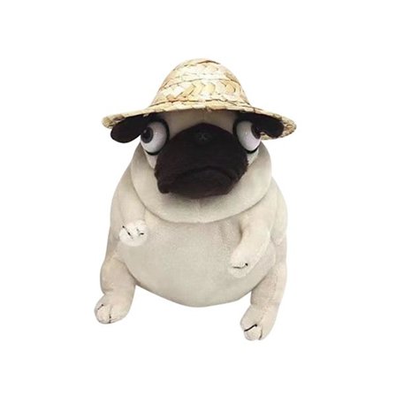 Hauska, ruma, söpö Starling-koira, lihava, hiekkaan kaiverrettu pehmolelu