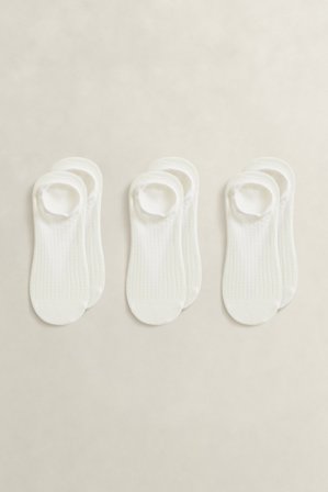 GANT Damen 3er-Pack Kurze Gerippte Socken (39-41) Weiß