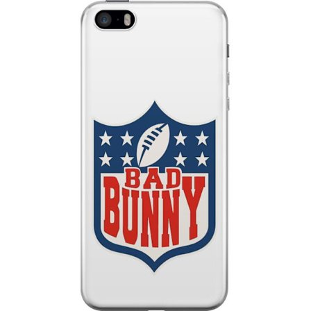 Kompatibelt Mobildeksel til Apple iPhone 5s Bad Bunny rød grafisk plakat med portrett og typografi i latinamerikansk popdesign