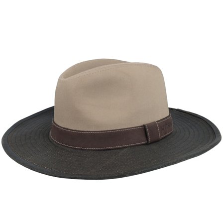 Stetson - Beige Chapeau - Outdoor Cotton Co/Pes Beige/Brown Traveller @ Hatstore