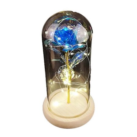 Rosgåvor för kvinnor, mammapresent, färgglad konstgjord ros som lyser i en glaskupol