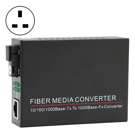 Fiber Transceiver Holdbar TBC‐MC3612ES 20A 20km/SC/1310nm Fiberoptisk Router 100‐240VUK Stik