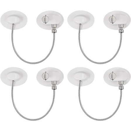 4 stk. Mini kjøleskap dør låser barnesikring sterk selvklebende lås for