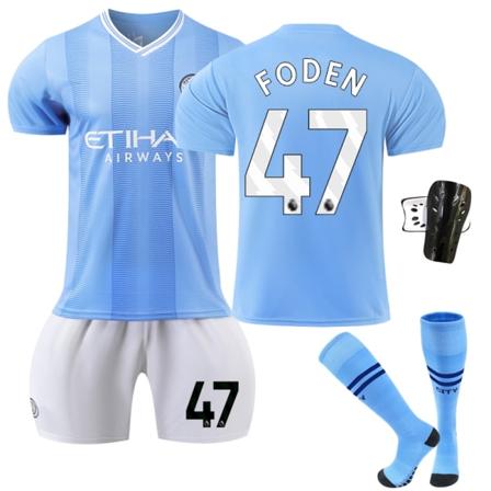 23-24 Manchester City Hjemmefotballdrakt 47 Foden-Xin Adults S(160-170)