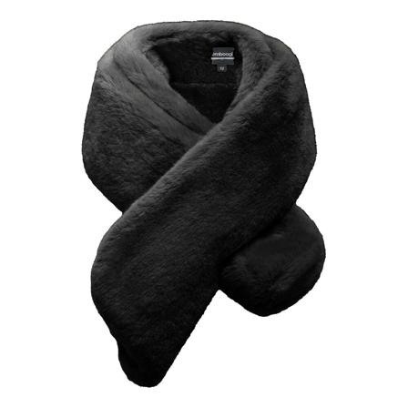 BomBoogie, Eco-fur Scarf Czarny, Kobieta, Rozmiar: ONE Size