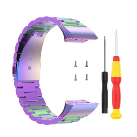 För Garmin Forerunner 35 / 30 Universal Three Beads Rostless Steel Watch Band