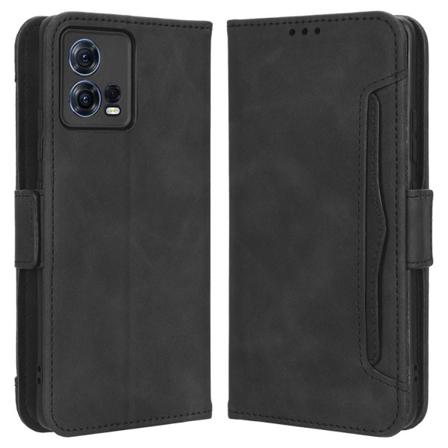 SKALO Motorola Edge 30 Fusion 5G 6-lokeroa Lompakkokotelo - Must Black