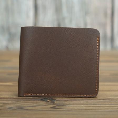Innvendig utvendig Pure Cowhide Lommebok Kort Minimalistisk Retro Crazy Horse Leather Horisontal Vertikal Light coffee