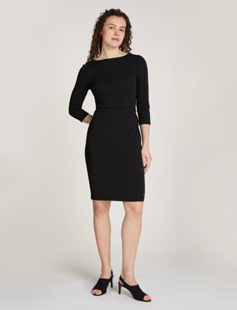 Calvin Klein Scuba Crepe Dress Front Twist - Black - 34
