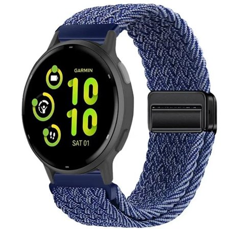 20mm 22mm Nylonarmband för Garmin Vivoactive 5/Active 5 Justerbart magnetiskt armband för Garmin Forerunner 55 165 Vivomove Trend