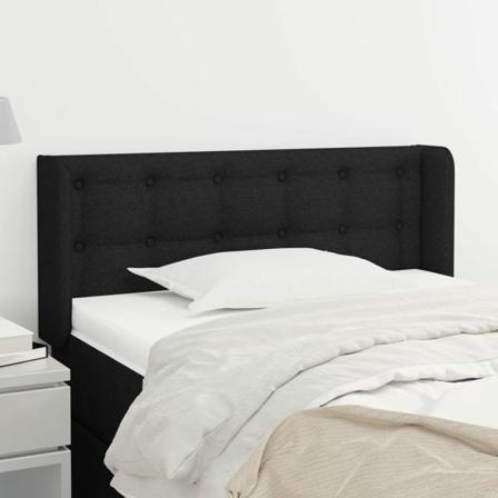 Vidaxl Huvudgavel Med Kanter Svart 93x16x78/88 Cm Tyg Svart