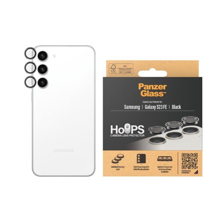 Panzer Hoops Black Camera Lens Protector Samsung Galaxy S23 FE PanzerGlass - High quality tempered glass screen protector