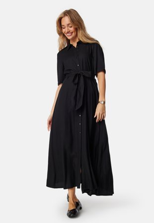 Happy Holly Viscose Belted Shirt Dress Klær