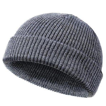 Hue, Foldbar Hue, Strikket Hue til Mænd og Kvinder, Klassisk Uldhue, Varm Vinterhue til Arbejde, Sport, Cykling