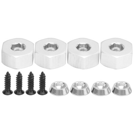 4 stk. 5 mm til 12 mm kombinerhjulnav Hex Adapter Tilbehør for WPL D12 1/10 RC Lastebiler Sølv
