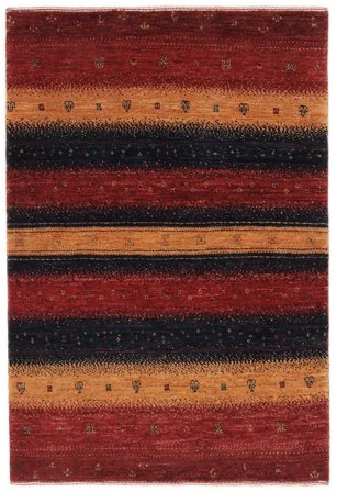 Noué À La Main Loribaft Fine Persan Tapis 81X120 Persan De Laine Rouge Foncé/Noir Petit