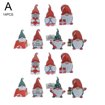 1 Set Julkylskåpsmagneter, Xmas Bilkylskåp D