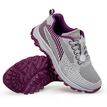 Atletiske løpesko for kvinner med pustende mesh, sklisikre joggesko for fitness, sport, gym, jogging, tennis (38 grå)