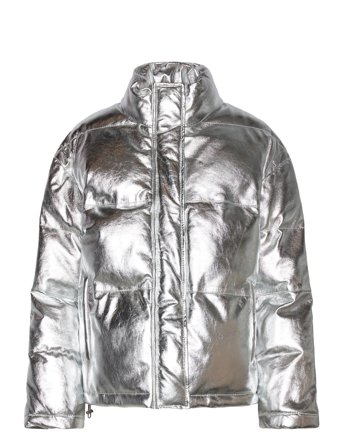 Luludep Quilted Leather Jacket Silver DEPECHE
