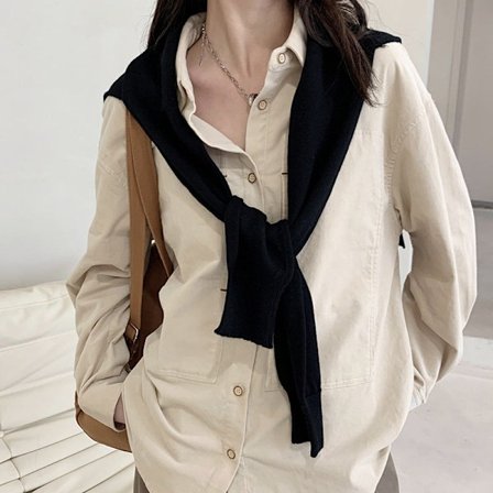 Dam lös krage Avtagbar halv ullsjal ytterkläder Soli