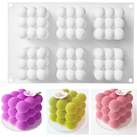 6 i 1 Lys Silikonform 3D Magisk Boblekube Ball Harpiksform