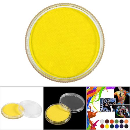 Profesjonell vannbasert matt kropps- og ansiktsmaling for scenemakeup (gul)