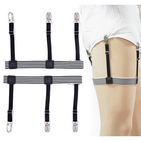 Skjorteholder Nylon 1 par Sort/Hvid